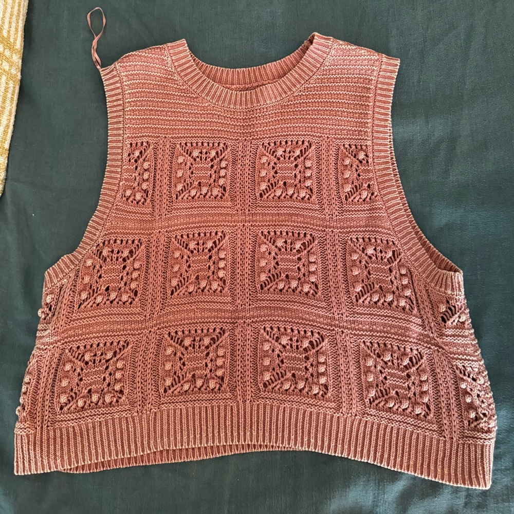 Lucky Brand Crochet Sweater Vest